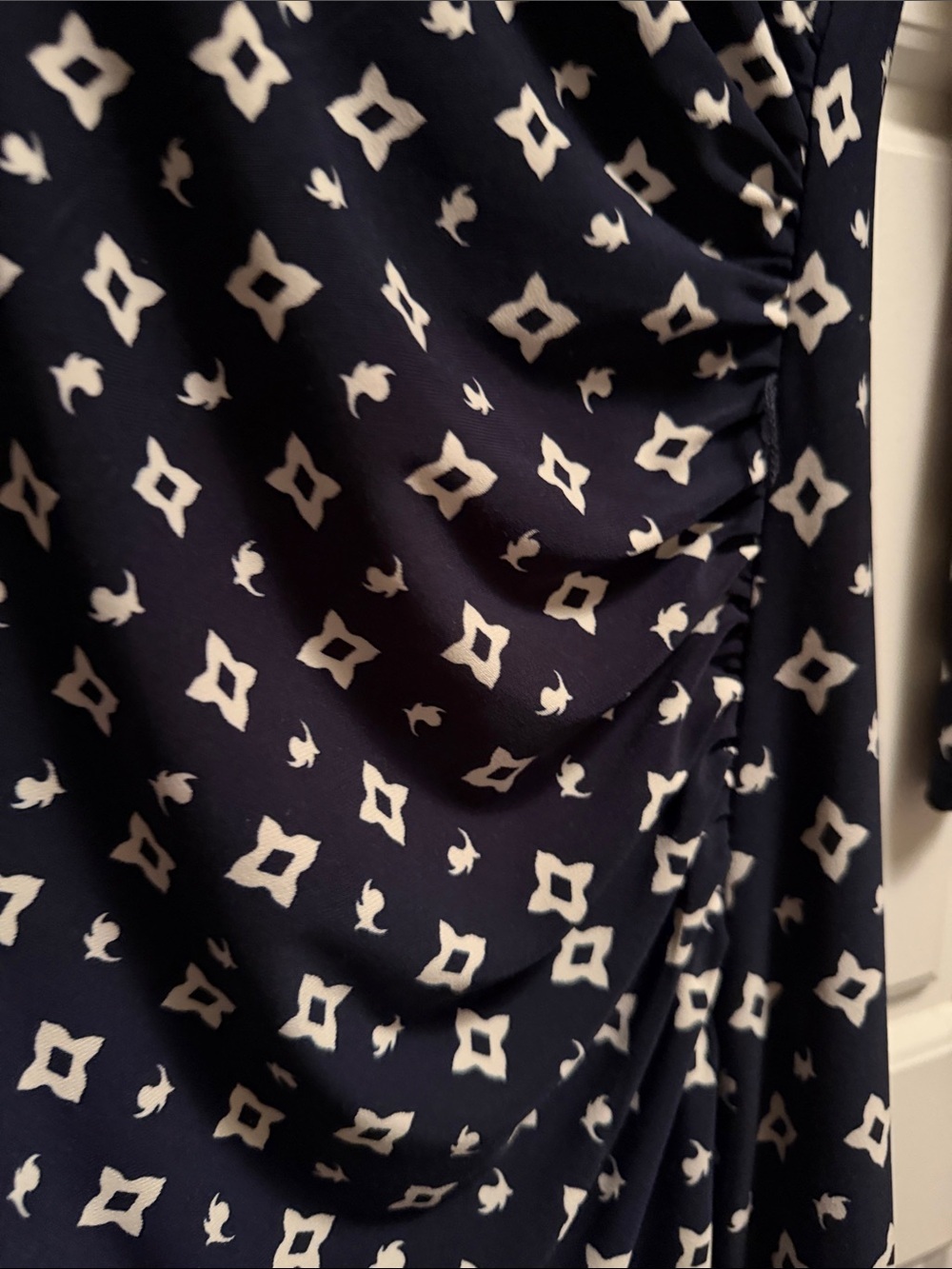 NWOT Ralph Lauren Navy and White Geometric Midi Dress - Picture 5 of 6